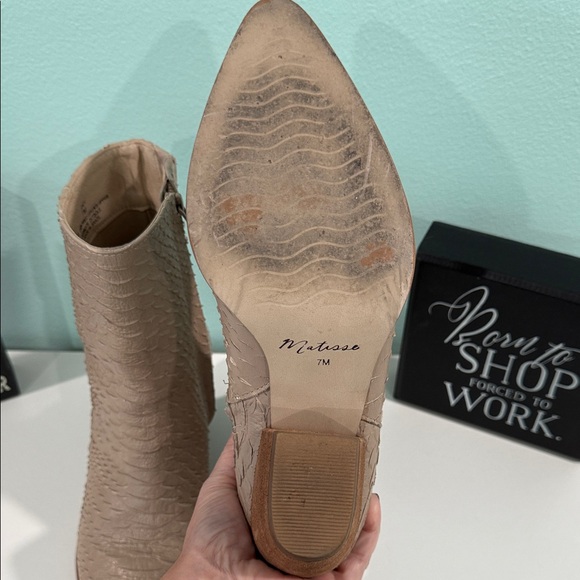 Matisse Textured Tan Ankle Booties - Picture 7 of 7